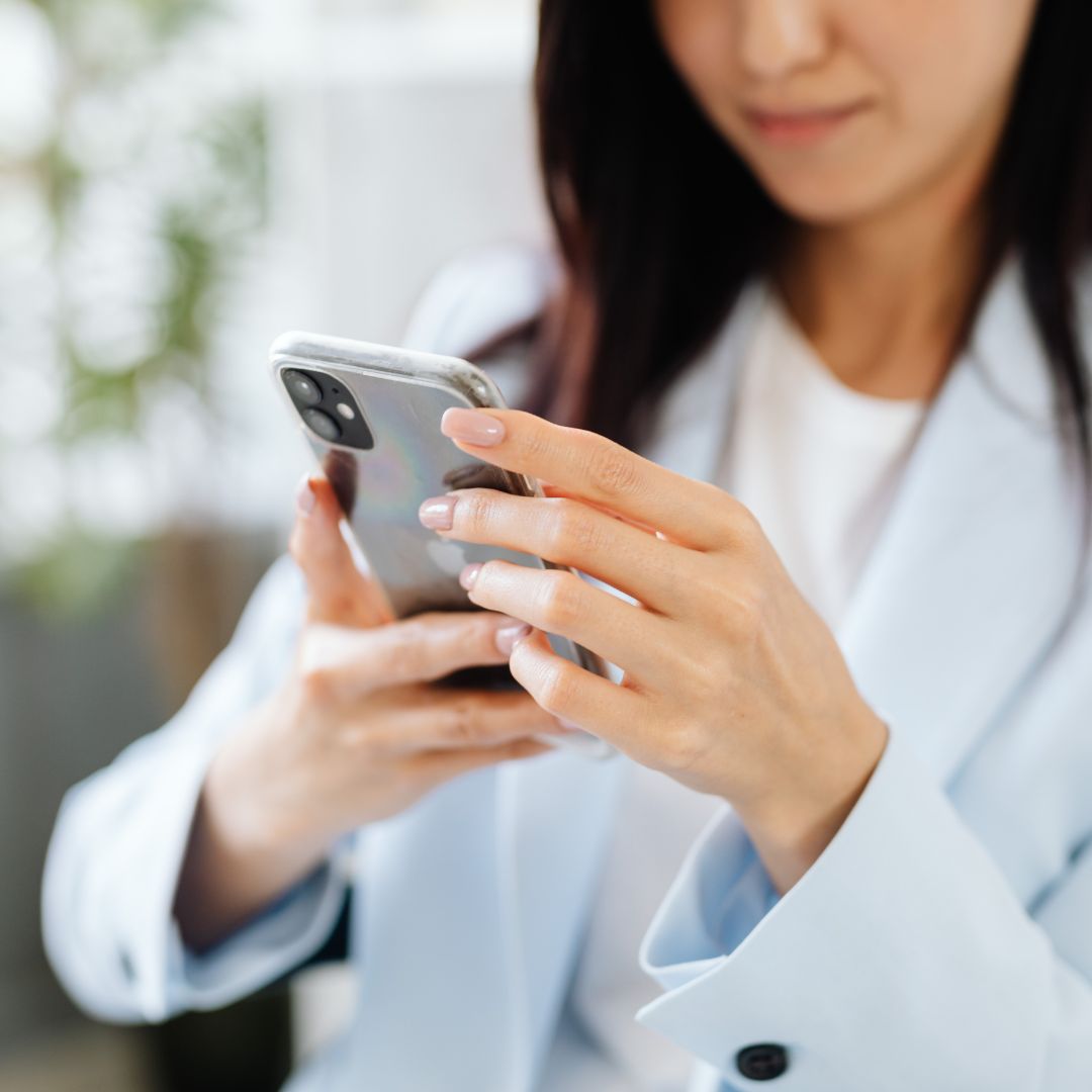 Shine Bright employee on the phone